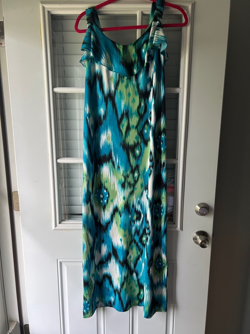 Kate & Mallory Teal, Blue & Green Patterned Maxi Dress